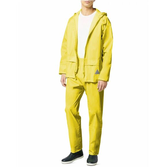 Result Mens Heavyweight Waterproof Rain Suit ( Zip Jacket & Trouser Suit) / Neon